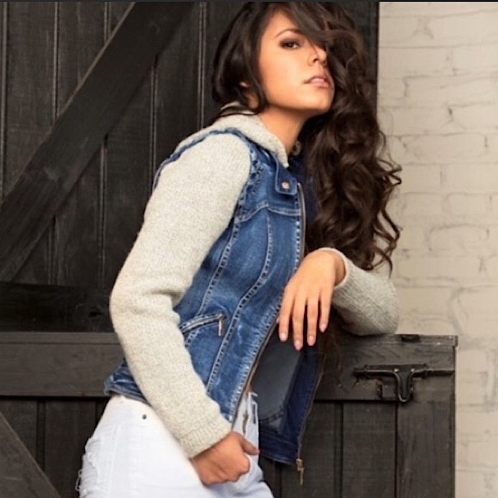 COALITION LA Hooded Denim Vest Jacket